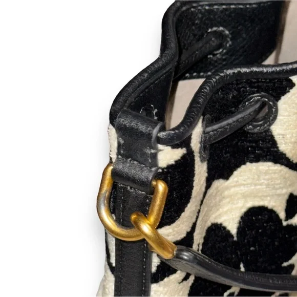 KATE SPADE Spade Flower Monogram Gramercy Chenille Medium Bucket Bag - Picture 13 of 16